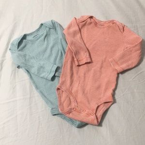 Carters long sleeve blue and orange onesie